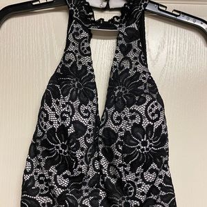 Black lace halter top.